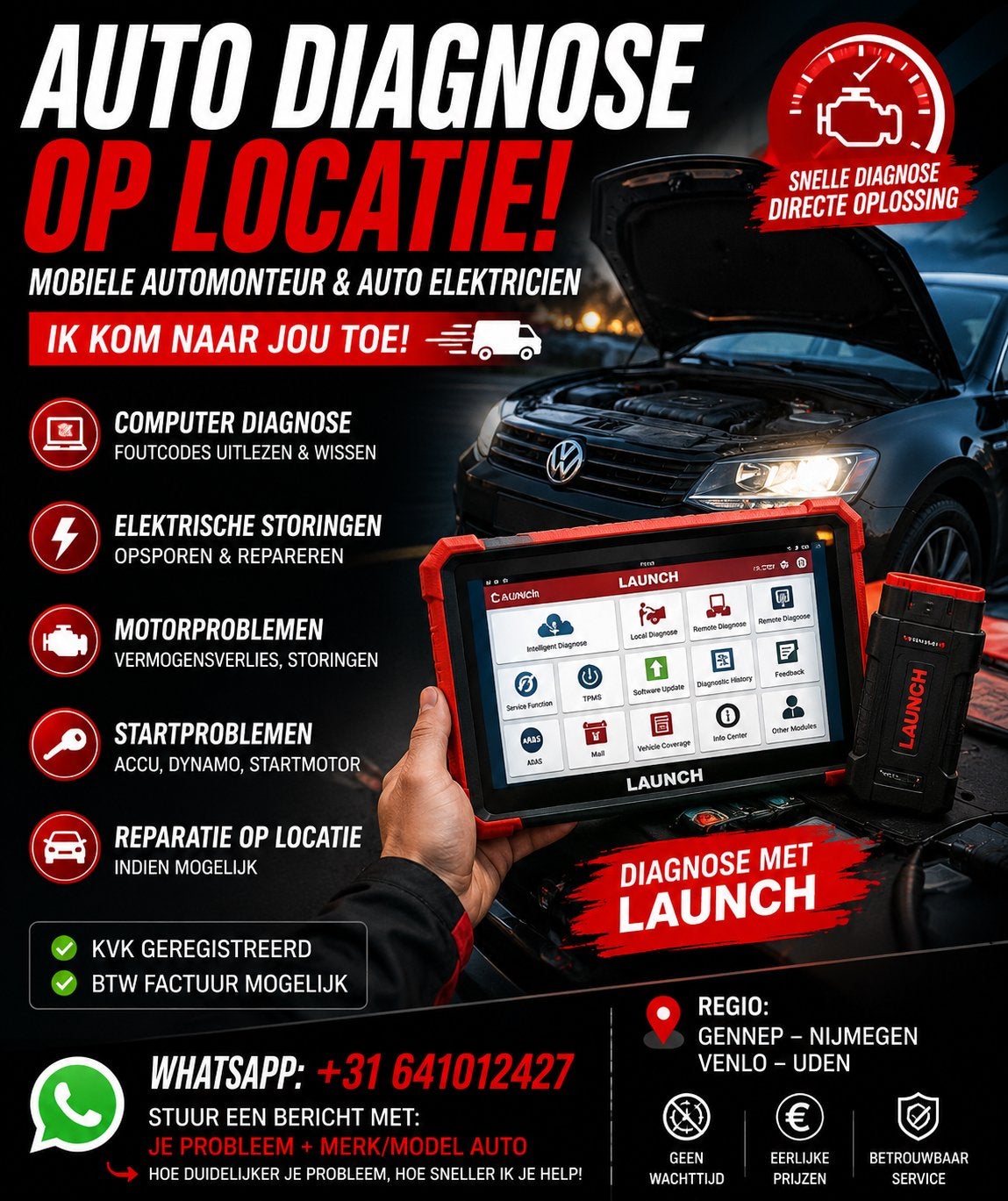 Auto Diagnose & Auto Elektricien   ️, Diensten en Vakmensen, Mobiele service