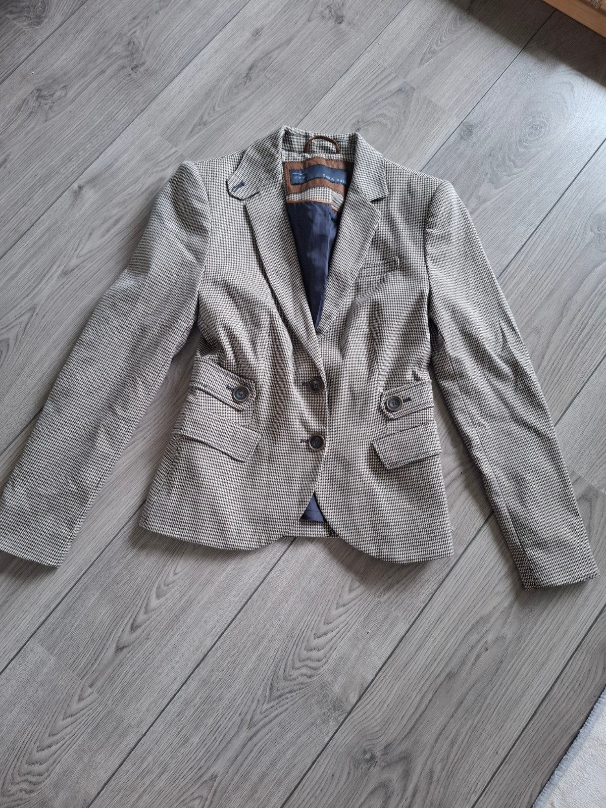 Zara Basic Jasje met elleboogstukken - Maat S, Meerkleurig, Ophalen of Verzenden, Zo goed als nieuw, Jasje