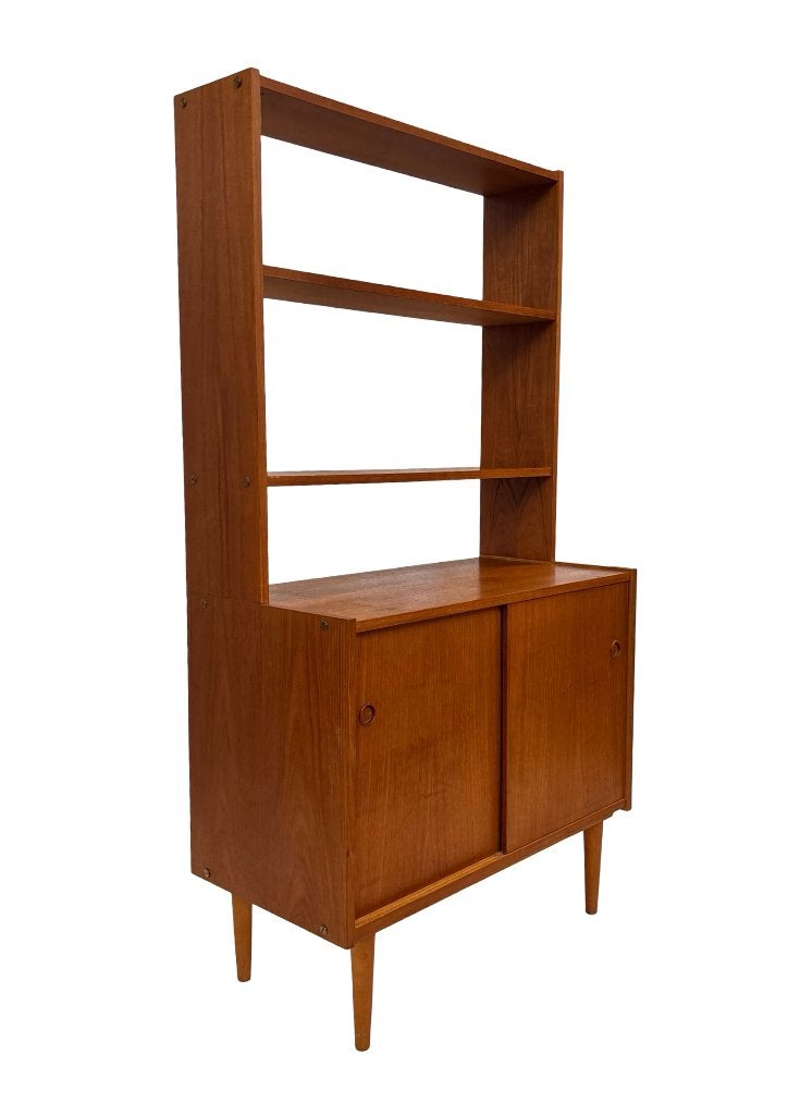 Vintage boekenkast wandkast teak fineer jaren 60 design, Ophalen, Gebruikt, Vintage boekenkast, Vintage boekenkast