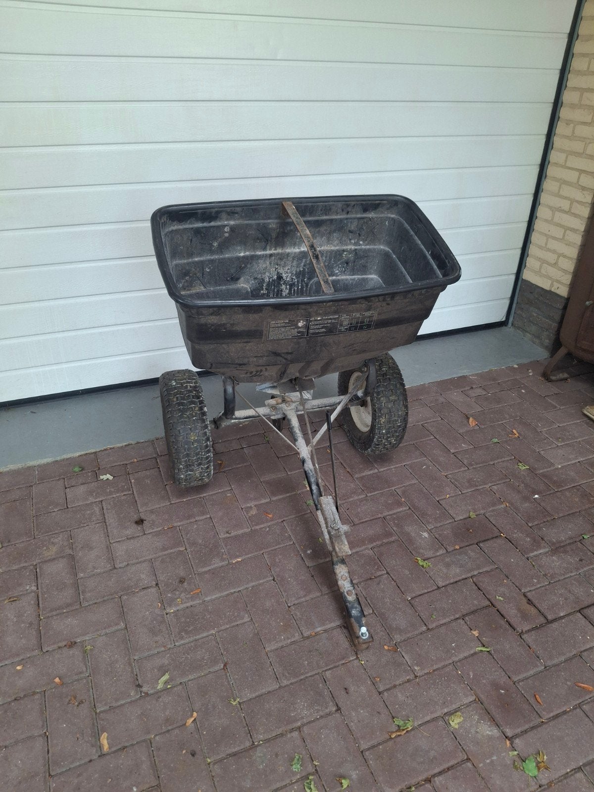 Kunstmest strooier zitmaaier, Ophalen