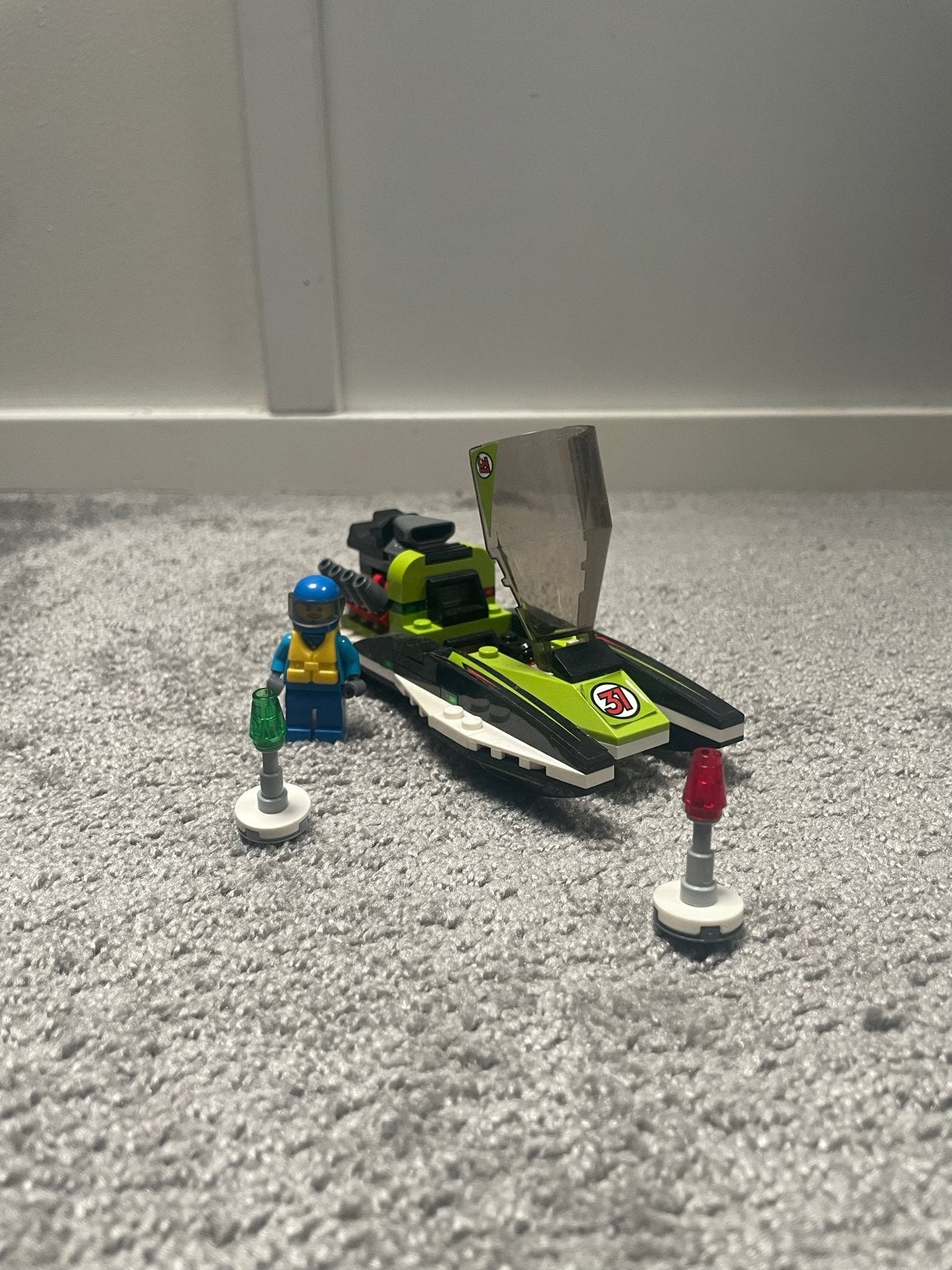 Lego City 60114 Raceboot met minifiguur en instructies, Ophalen, Lego, Complete set, Inclusief instructies