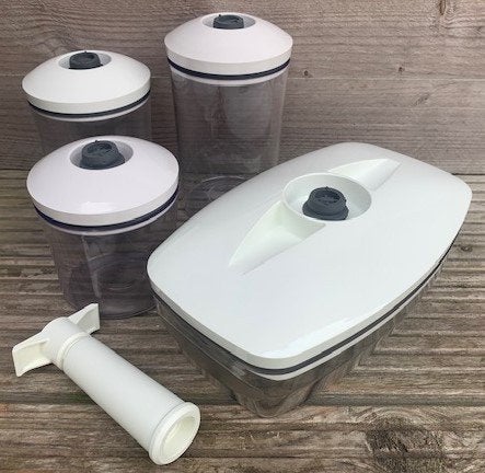 Vacuvin vacuum ‘food saver’ bussen en schaal Vacu vin, Kunststof, Ophalen of Verzenden, Zo goed als nieuw, Voorraadpot