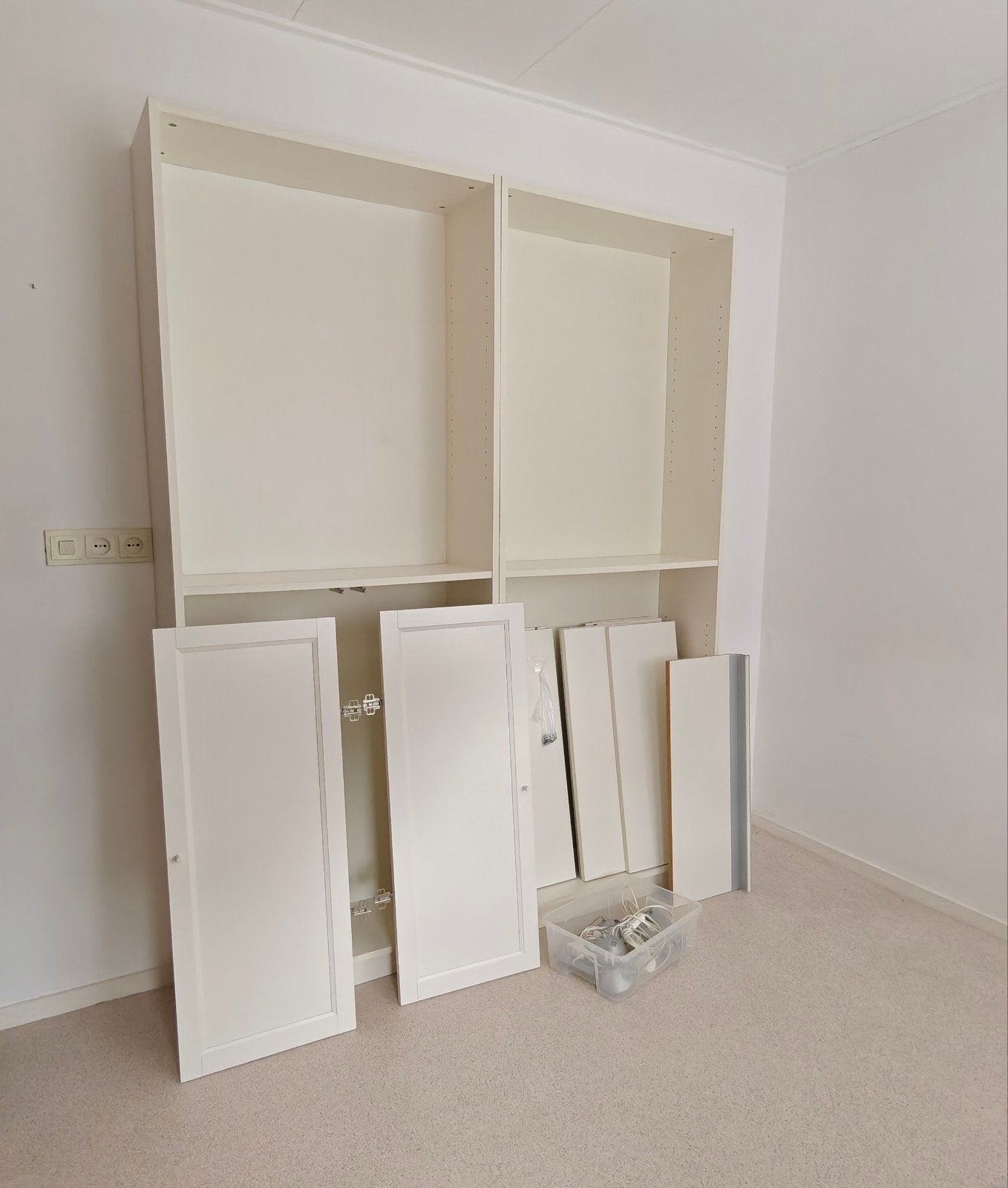 Dubbele IKEA BILLY boekenkast wit 160x202 met verlichting, Overige materialen, Met deur(en), 200 cm of meer, 150 tot 200 cm