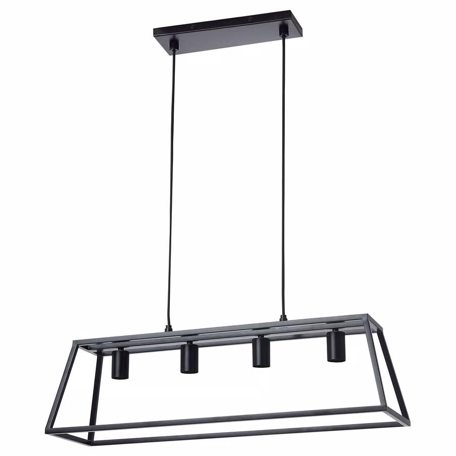 Industriële hanglamp zwart (4 lampen) – IKEA FELSISK, Huis en Inrichting, Lampen | Hanglampen, Ophalen, Zo goed als nieuw, Minder dan 50 cm