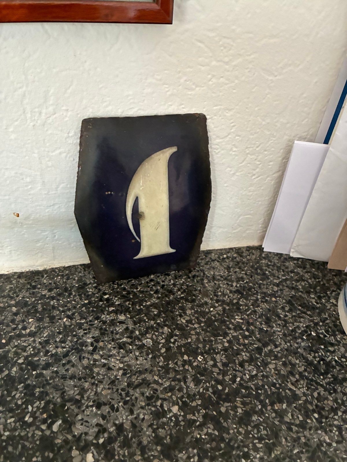 Vintage geëmailleerd huisnummer 1 en 17, Antiek en Kunst, Ophalen of Verzenden