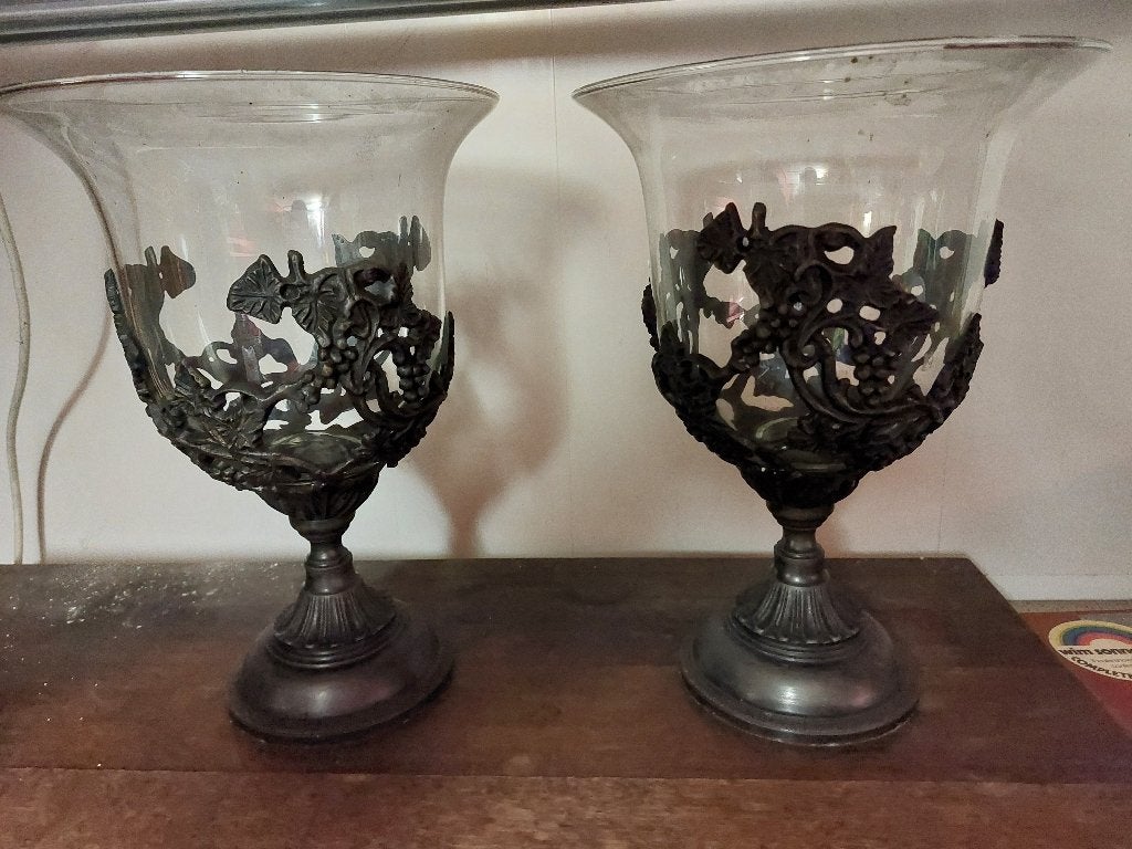 Twee prachtige, klassieke, grote windlichten, Ophalen, Zo goed als nieuw, Overige materialen, 25 tot 50 cm