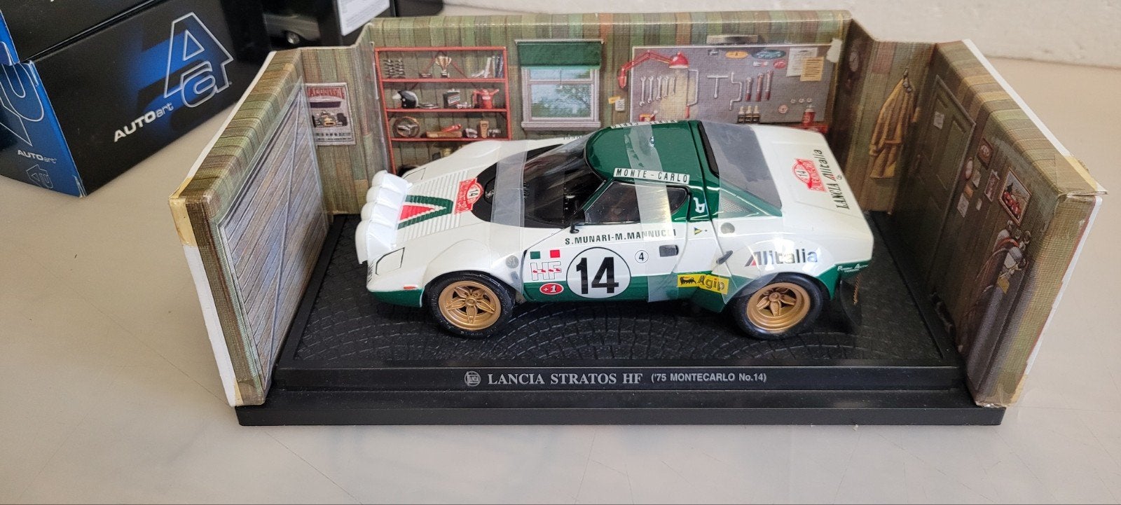 Kyosho Lancia Stratos HF Rally 1975 Monte Carlo, Ophalen of Verzenden, Zo goed als nieuw, Auto, Kyosho