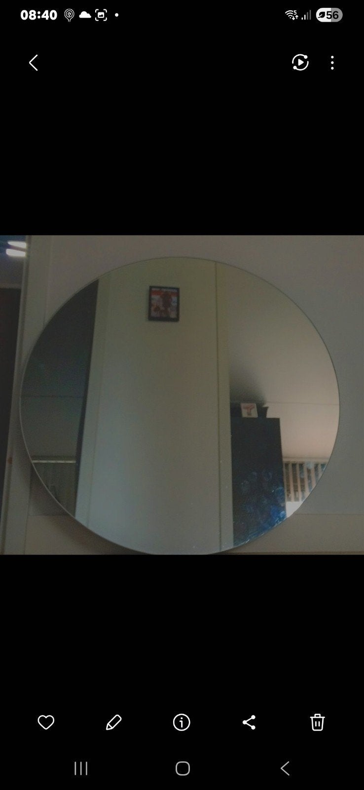 ronde badkamerspiegel., Huis en Inrichting, Ophalen, Rond, Zo goed als nieuw, Minder dan 100 cm
