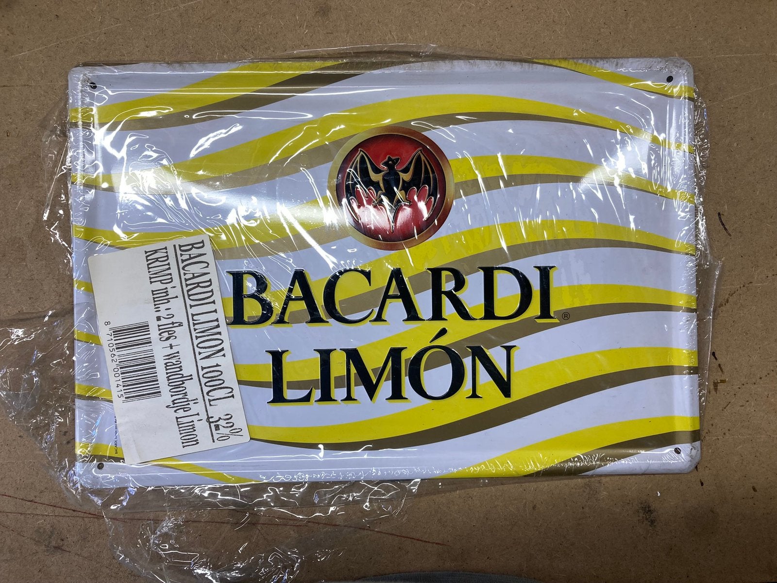 Metalen reclamebord Bacardi Limón (nieuw), Ophalen of Verzenden, Nieuw, Reclamebord