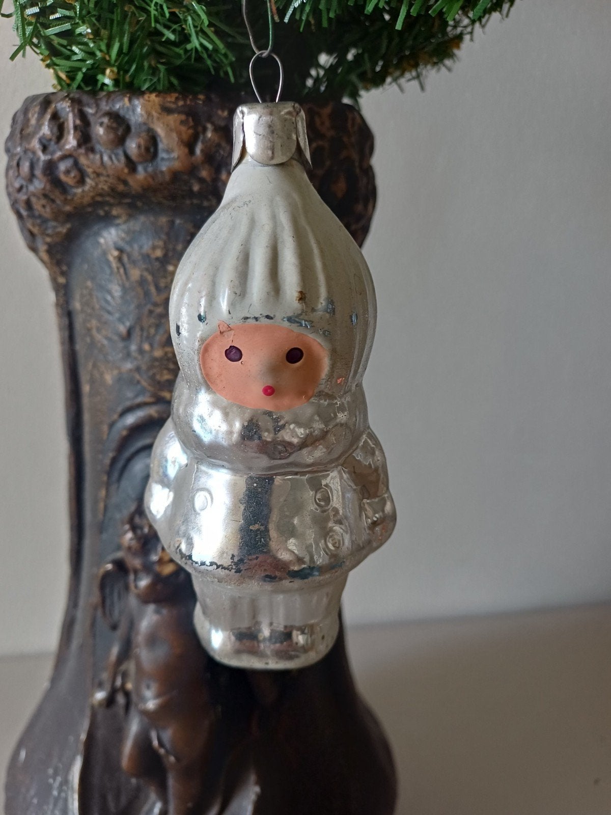 oude kerstbal van glas, Ophalen of Verzenden