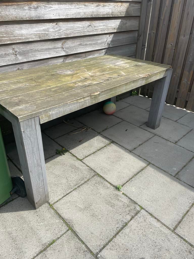 Houten tuintafel 1,80, Ophalen of Verzenden, Gebruikt, Rechthoekig, Hout