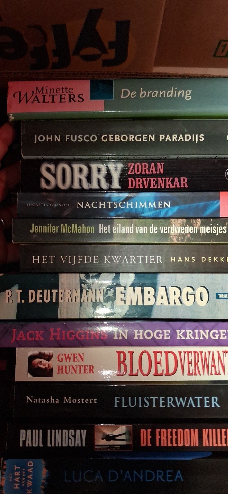 Div. thrillers en romans - hele stapel voor 10.-, Ophalen of Verzenden, Gelezen