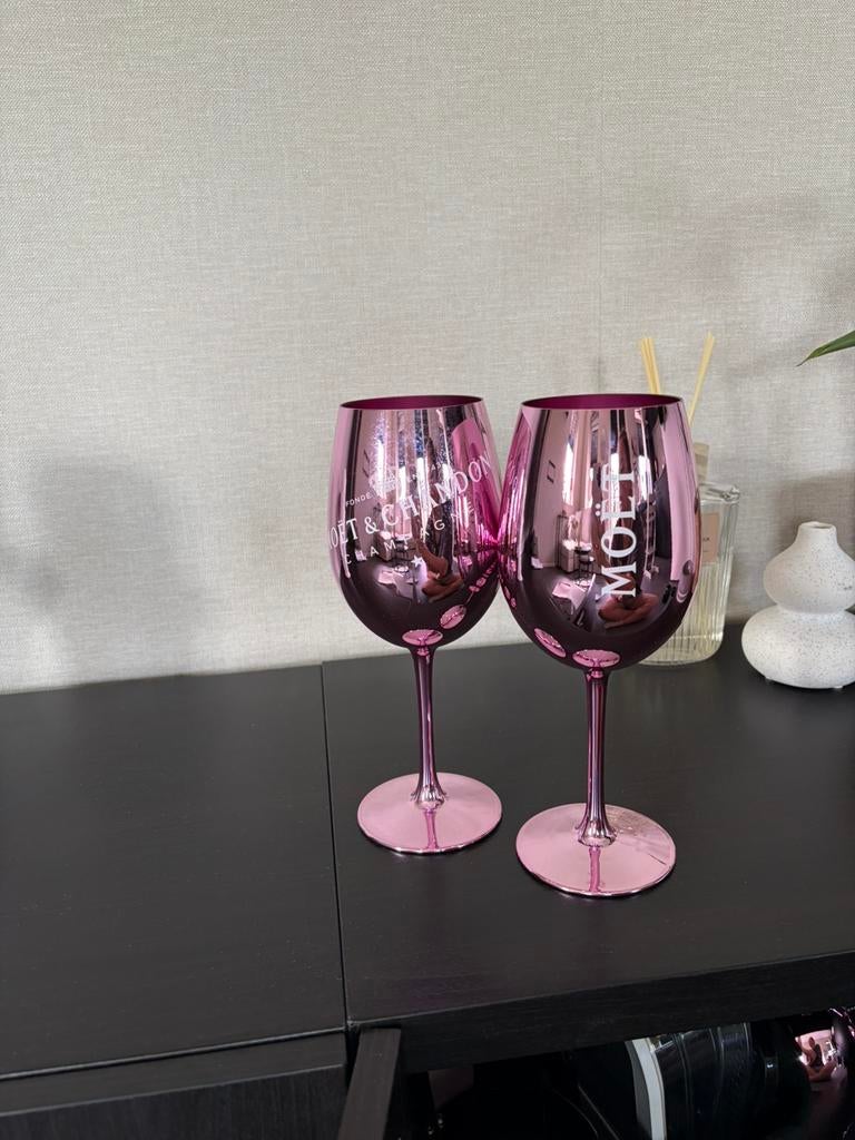 6x moet & chandon roze champagneglazen, Verzamelen, Glas en Borrelglaasjes, Ophalen, Zo goed als nieuw, Overige typen