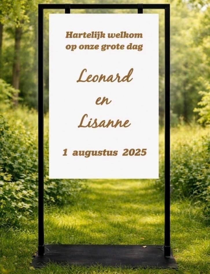 welkomstbord/schildersezel/backdrop te huur, Ophalen, Gebruikt, Overige