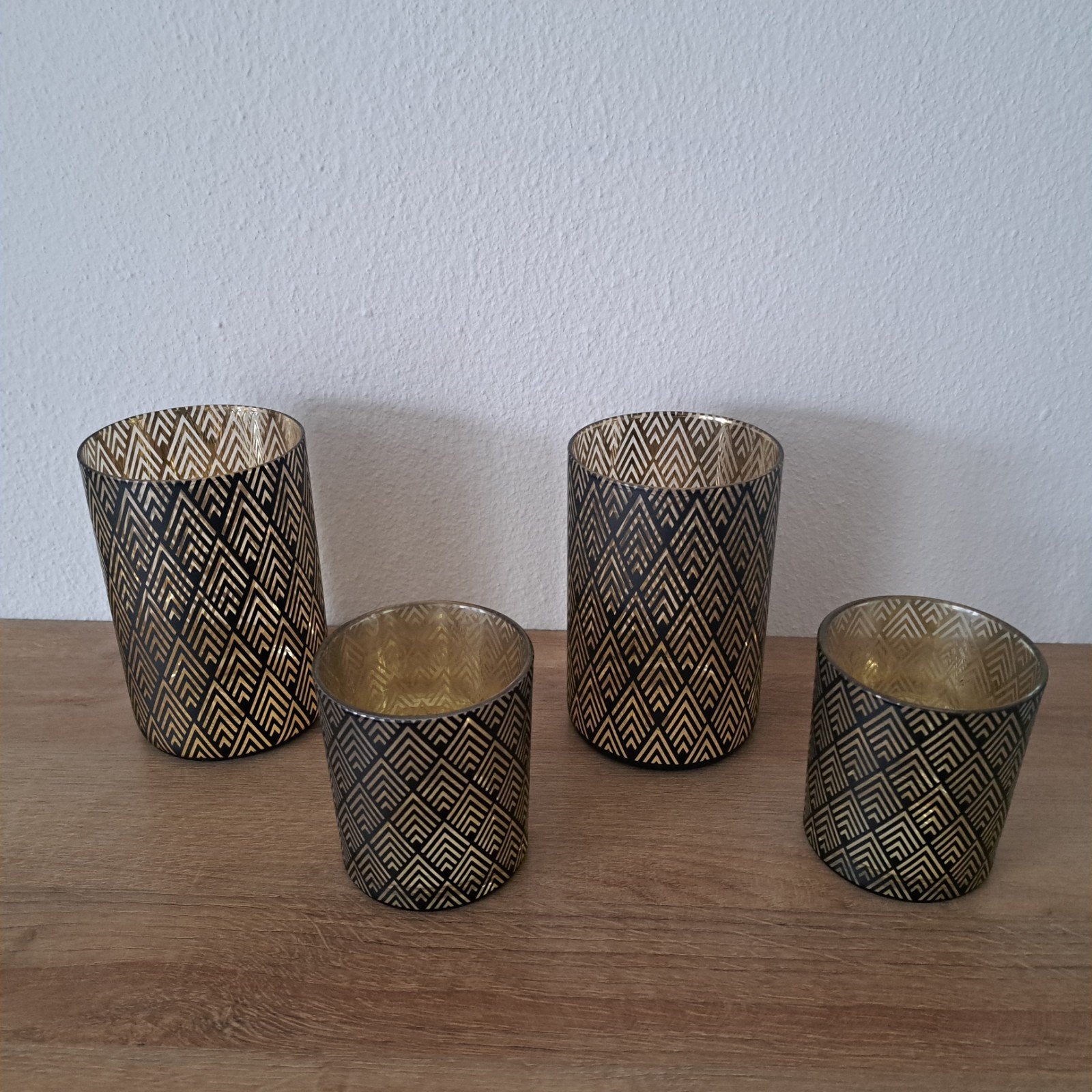 Mooie waxine licht/kaarsenhouder, Huis en Inrichting, Ophalen, Zo goed als nieuw, Goud, Glas