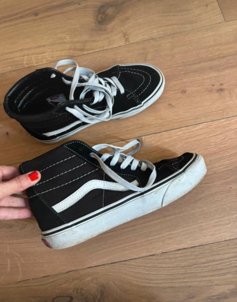 Vans SK8-Hi zwart half hoge sneakers, leer suede gympen,36,5, Kleding | Dames, Schoenen, Zwart, Ophalen of Verzenden, Sneakers of Gympen