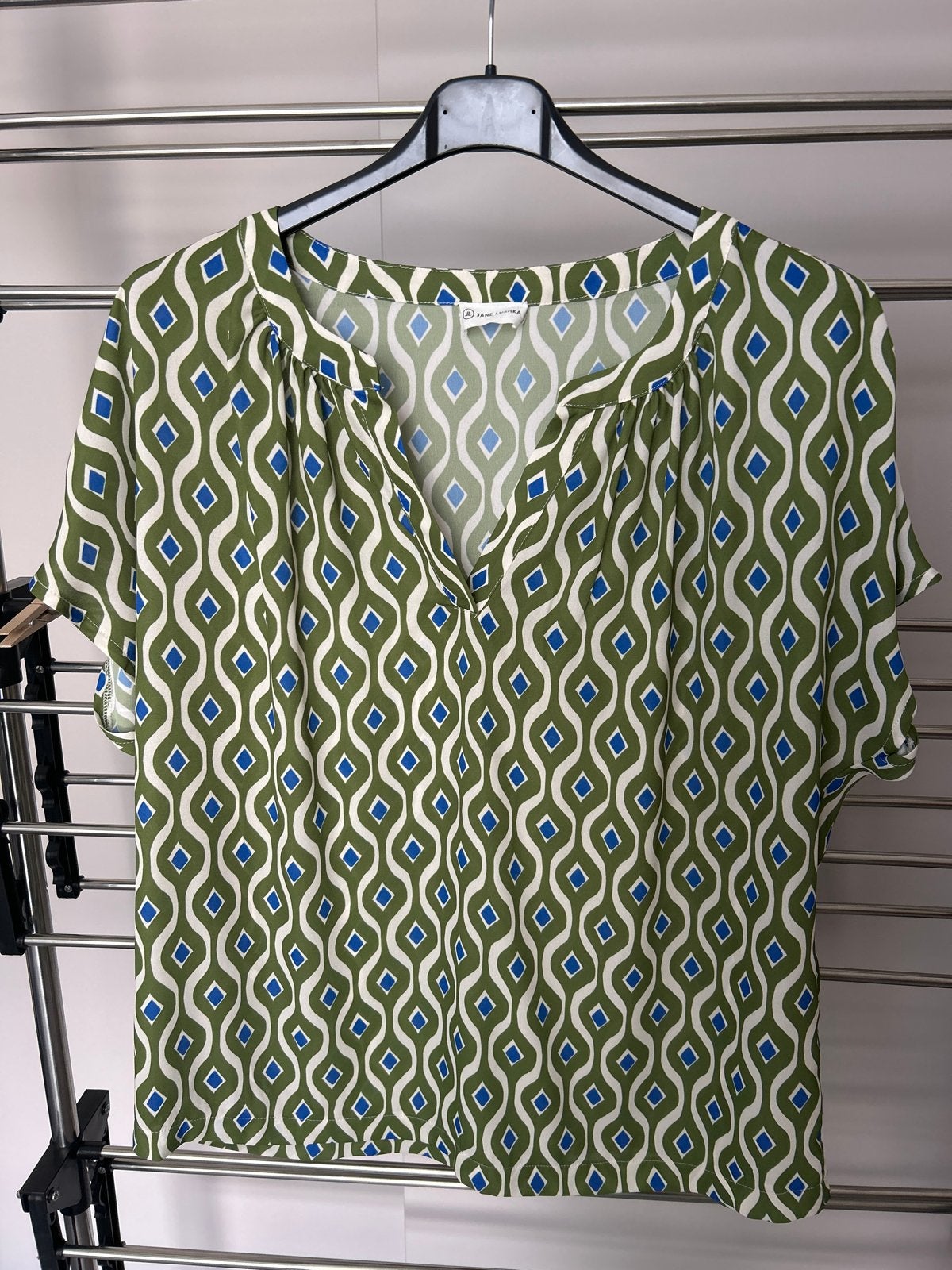 Jane Lushka Blouse met print - Maat XL, Maat 42/44 (L), Ophalen of Verzenden, Zo goed als nieuw, Korte mouw