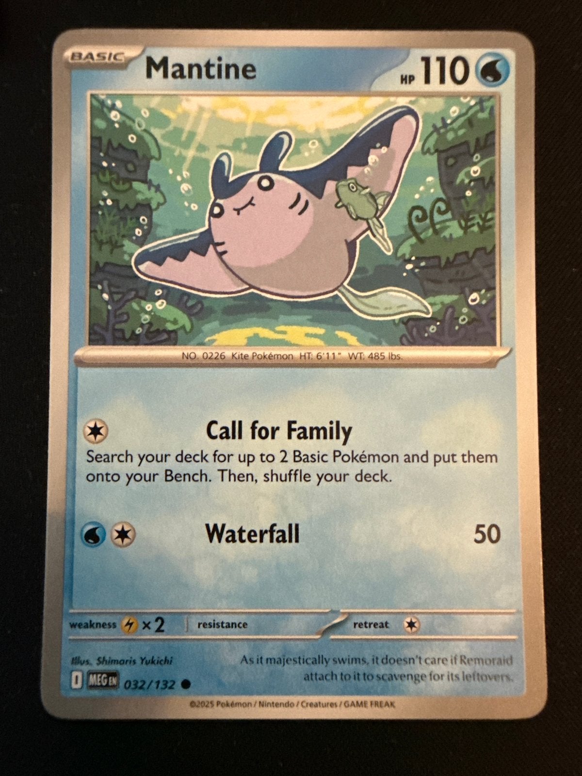 Mantine Pokémon Kaart - MEGEN 032/132, Ophalen of Verzenden, Zo goed als nieuw, Losse kaart
