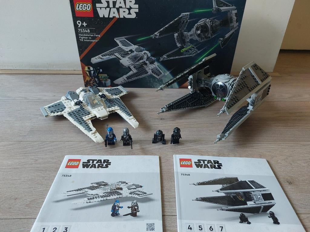 Lego star wars mandalorian fang fighter vs TIE interceptor, Ophalen of Verzenden, Zo goed als nieuw