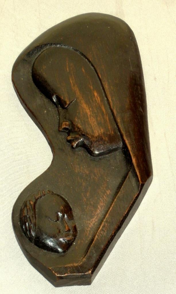 Houtsnijwerk Madonna en kind, Ophalen of Verzenden