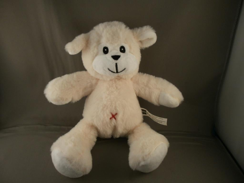 HEMA schaap wit rode x op buik zwarte neus 26 cm zwarte, Hema, Overige typen, Nieuw, Ophalen of Verzenden