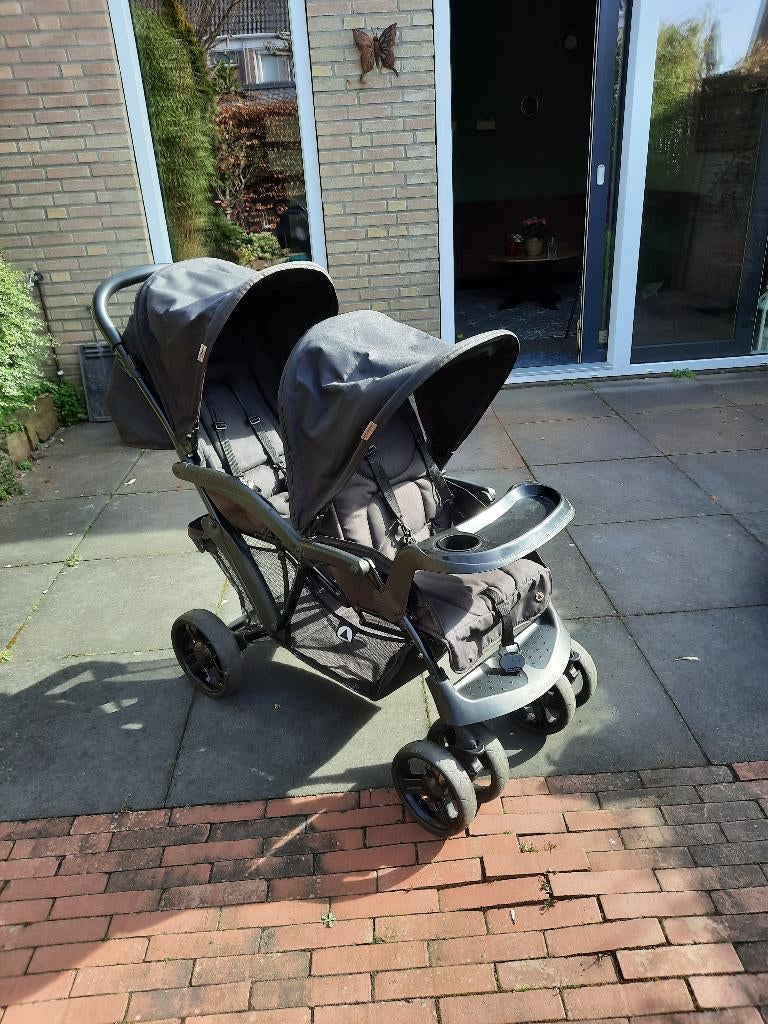 Zwarte Duowandelwagen, Kinderen en Baby's, Kinderwagens en Combinaties, Gebruikt, Duowagen, Combiwagen, Ophalen