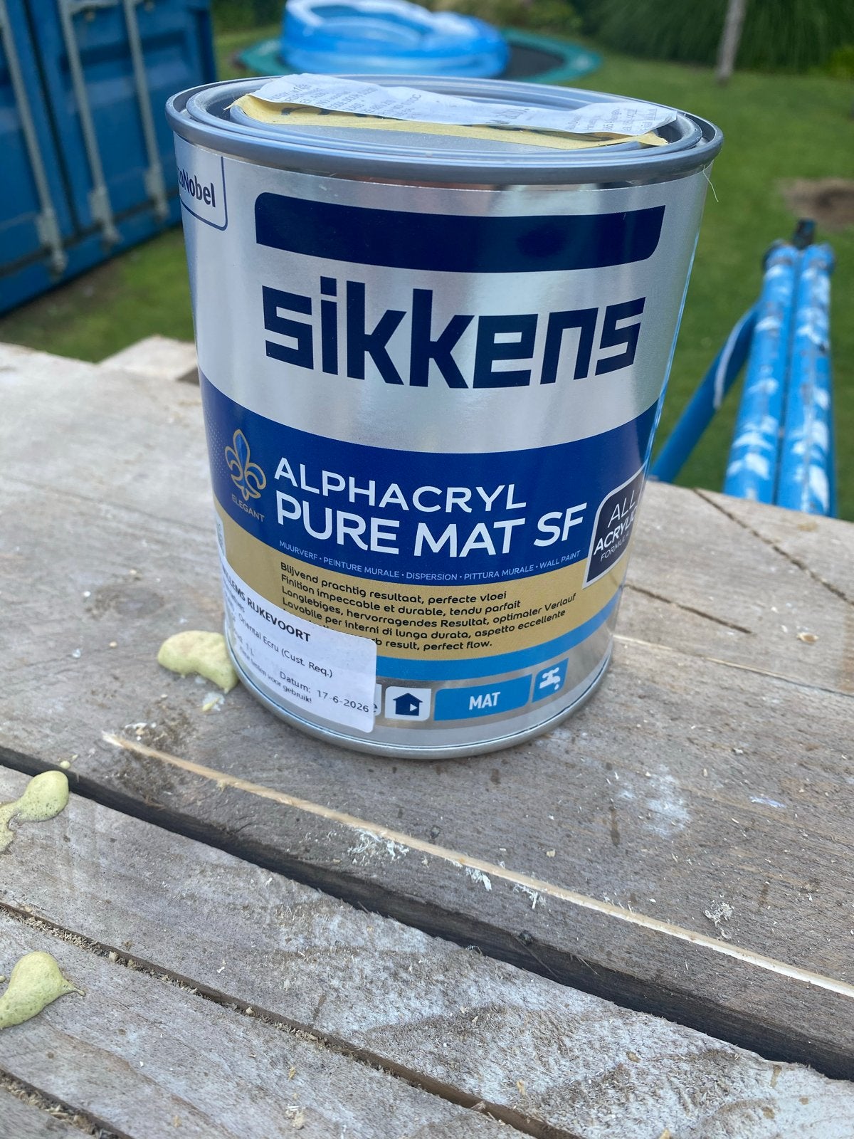 Sikkens Alphacryl Pure Mat SF Muurverf - Oriental Ecru, Beige, Nieuw, Ophalen of Verzenden, Verf