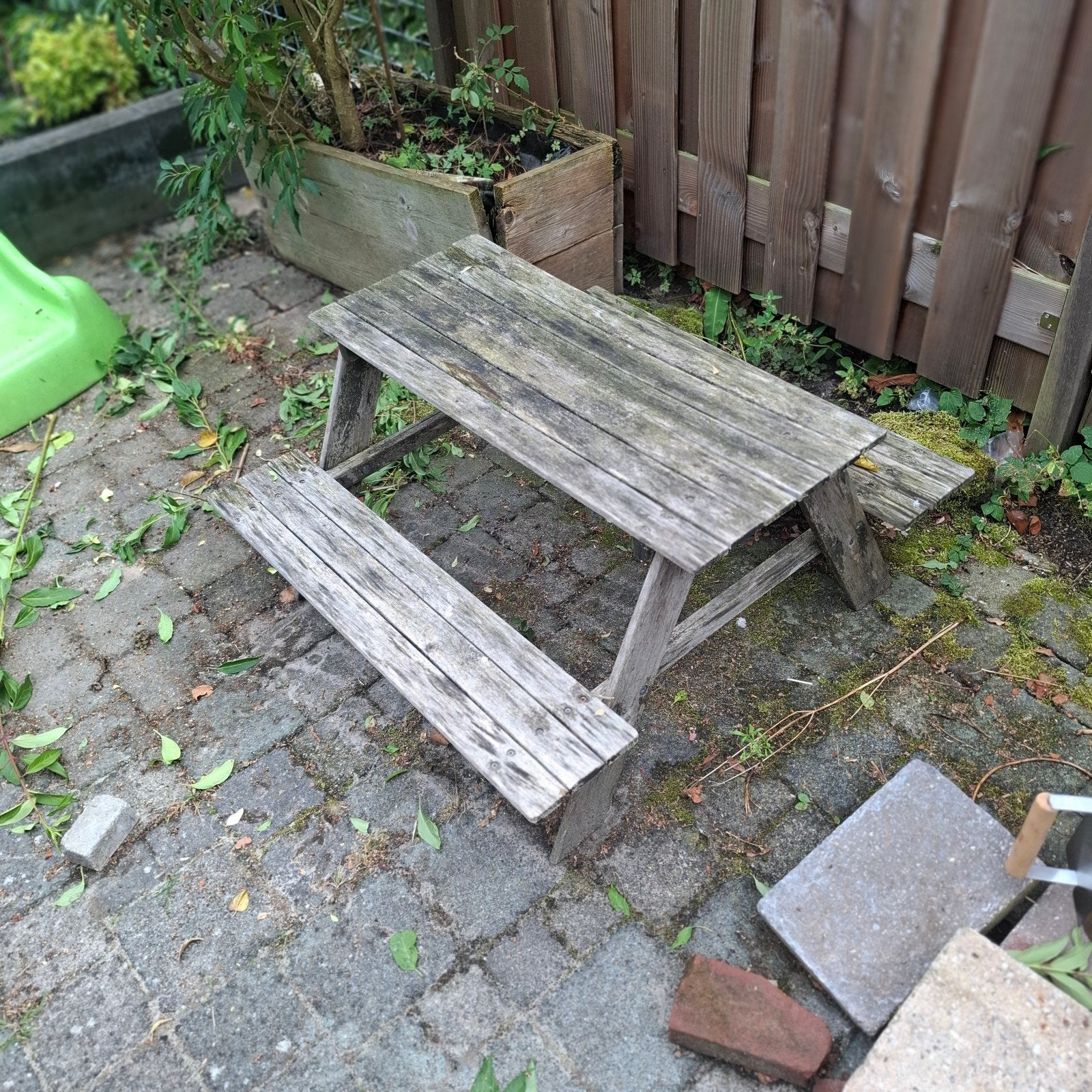 Houten picknicktafel voor kinderen - Gratis, Kinderpicknicktafel, Gebruikt, Ophalen of Verzenden, Rechthoekig