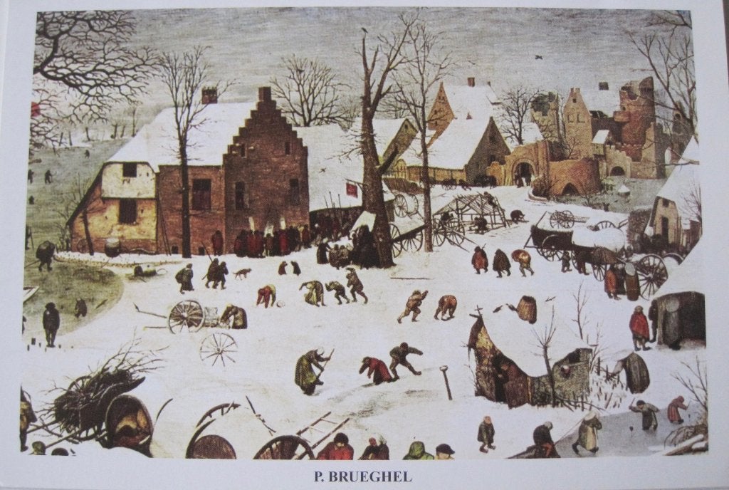 schilderij van Pieter Bruegel - winter Vlaanderen op kaart, Ophalen of Verzenden, 1980 tot heden, Gelopen, Overige thema's