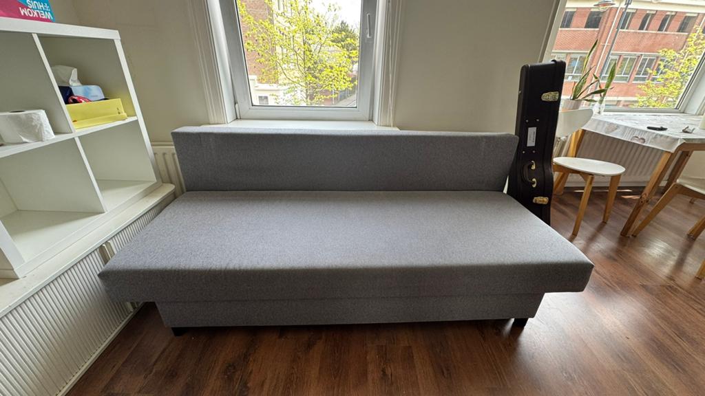 Gratis op te halen: Ikea slaapbank - Grijs, Ophalen, Gebruikt, Grijs, Overige maten