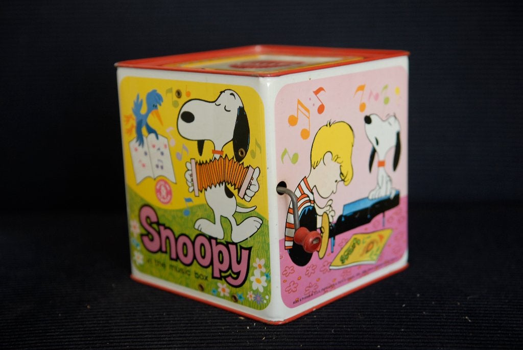 Snoopy duvel uit een doosje, Verzamelen, Ophalen of Verzenden, Snoopy, Gebruikt, Beeldje of Figuurtje