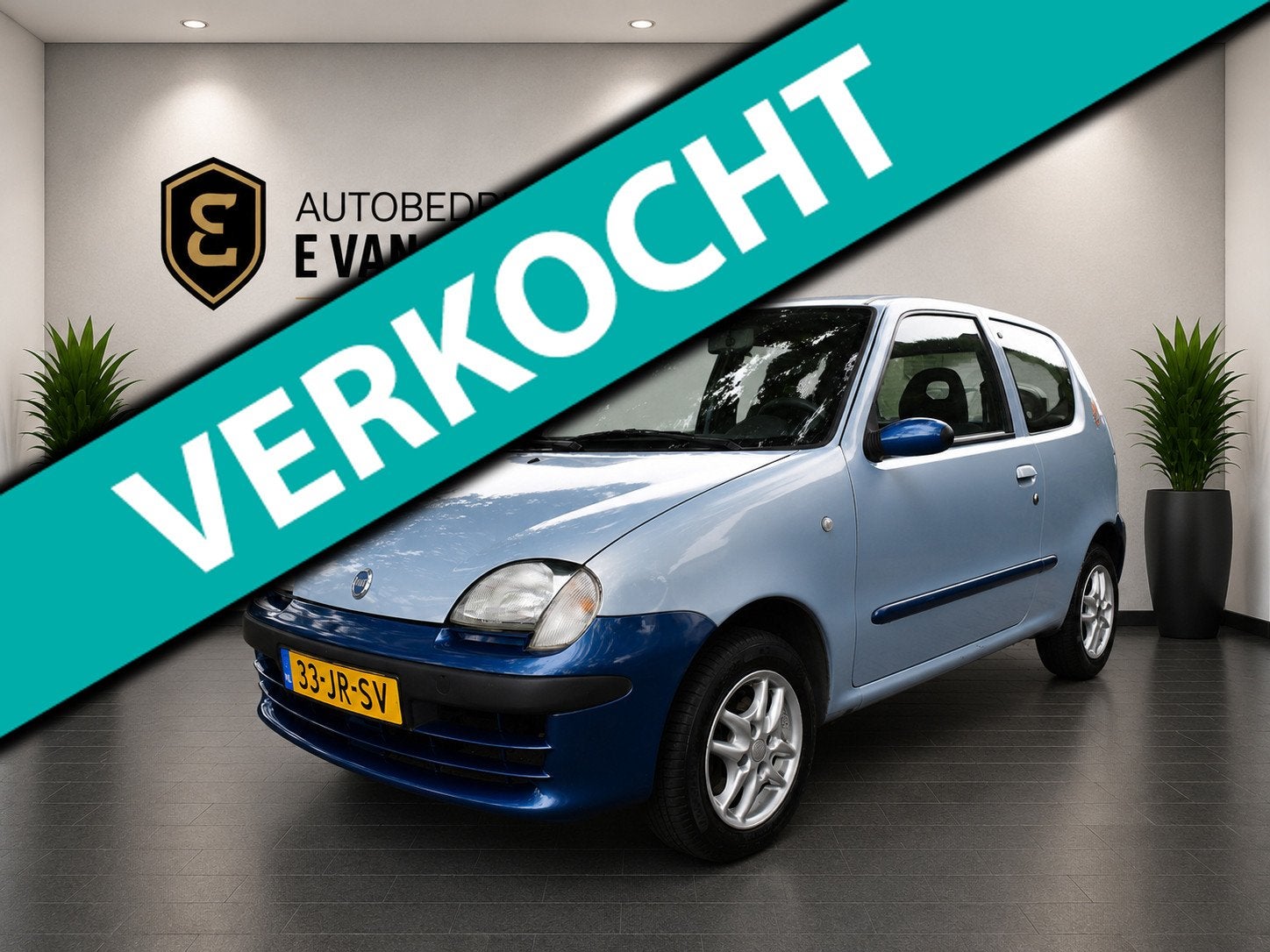 Fiat Seicento 1.1 Team Trekhaak/LMV, Voorwielaandrijving, Metallic lak, Blauw, Origineel Nederlands