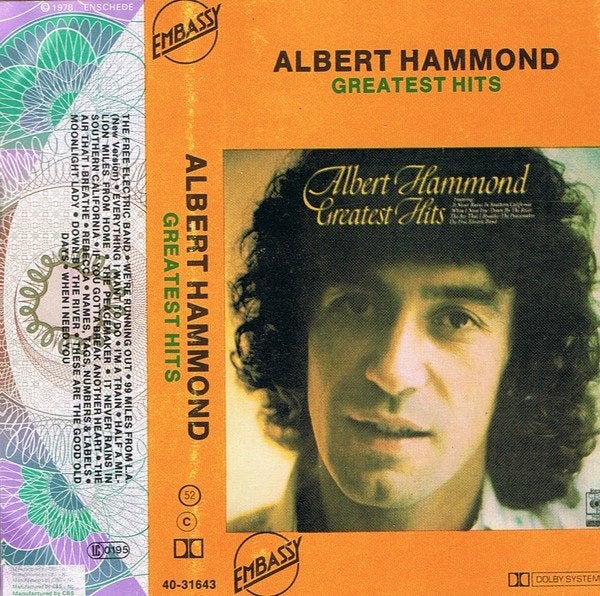 Albert Hammond ‎– Greatest Hits  Originele Cassette Nieuw.!, 1 bandje, Ophalen of Verzenden, Origineel, Pop
