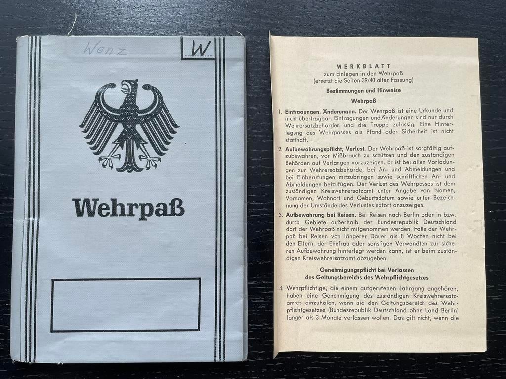 Bundeswehr wehrpass Fernmeldebataillon, Verzamelen, Militaria | Algemeen, Landmacht, Overige typen, Duitsland, Ophalen of Verzenden
