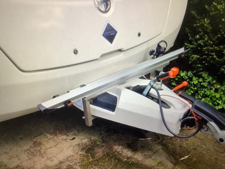 Fietsendrager voor caravan dissel, korte dissel, Caravans en Kamperen, Ophalen, Zo goed als nieuw