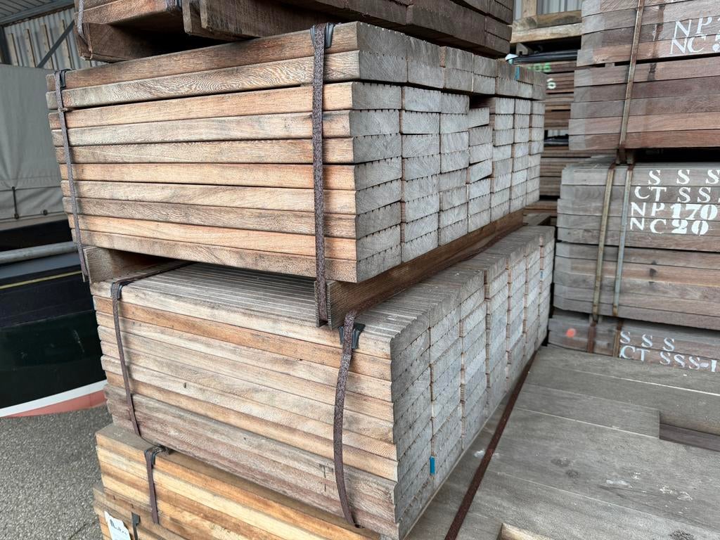 Hardhouten planken 35 x 140 mm | 139 stuks 74 cm, Ophalen, Zo goed als nieuw, Hout