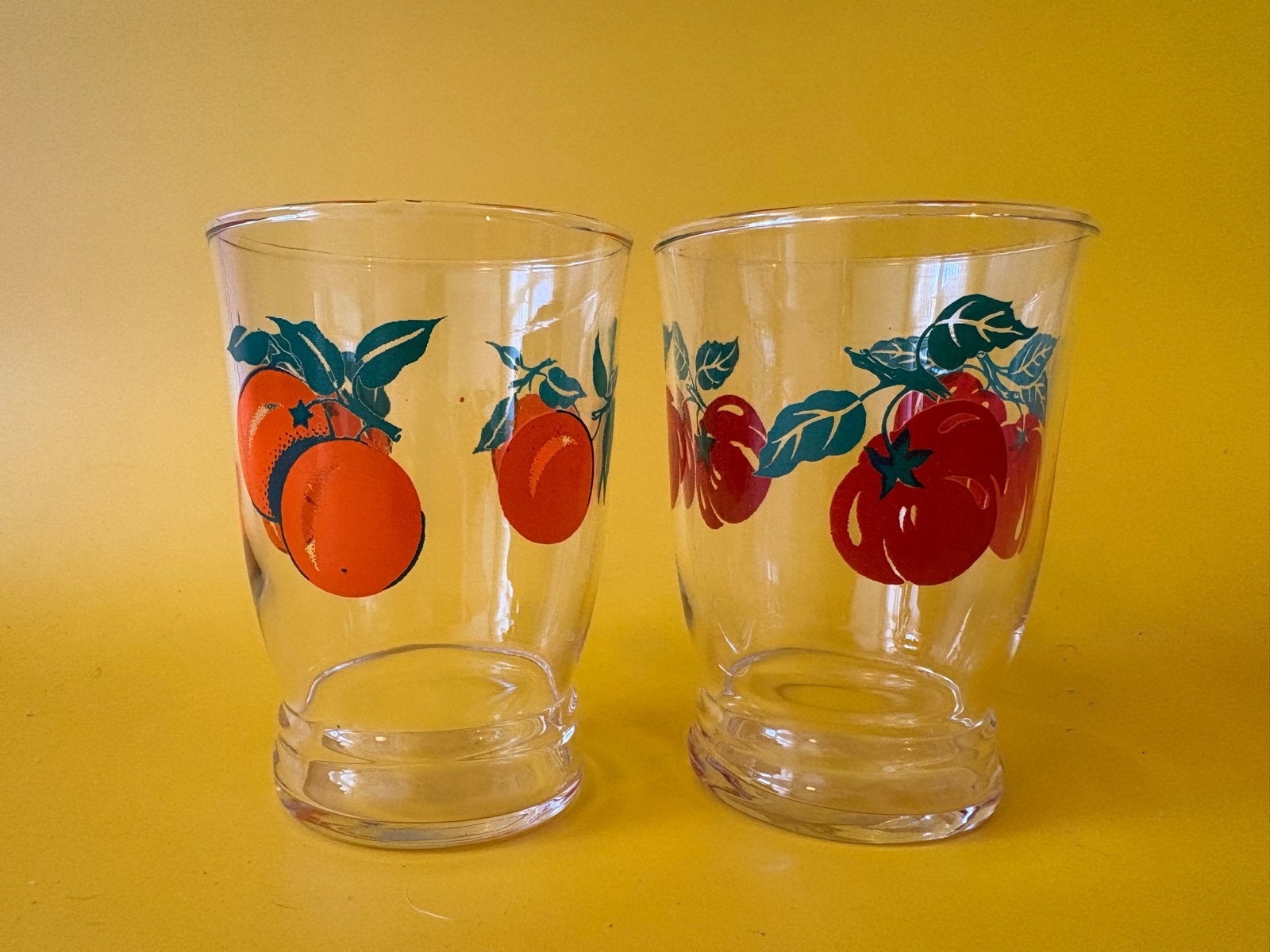 Set van 2 vintage retro sapglaasjes in perfecte staat, Verzenden