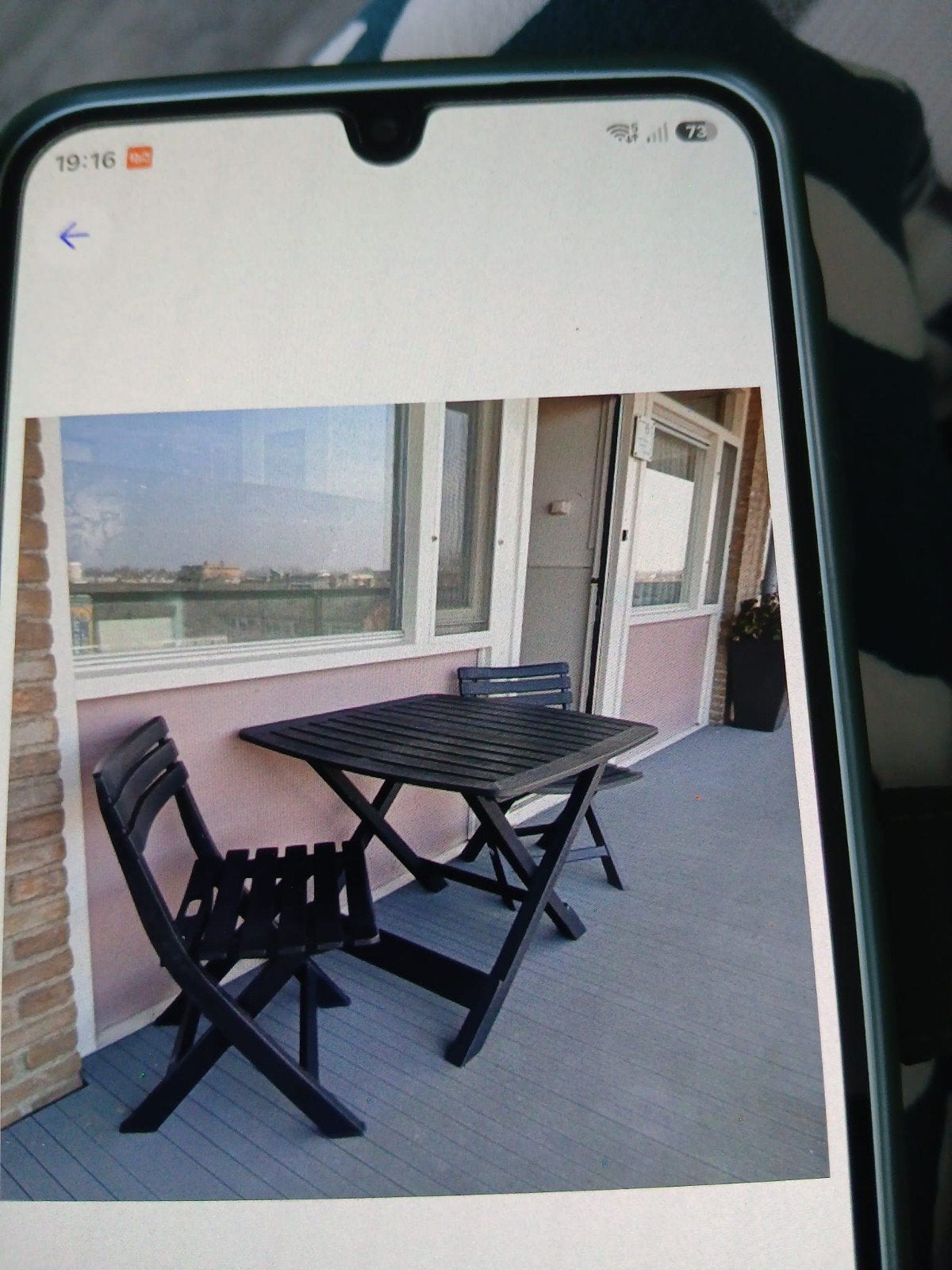 Balkonset: inklapbare tafel met twee stoelen, Ophalen, Gebruikt, Vierkant, Hout