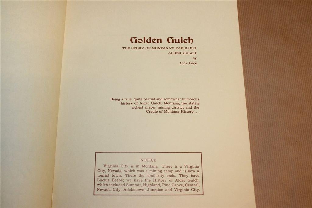 Golden Gulch — Geschiedenis Van Montana\'s Alder Gulch [EN], Ophalen of Verzenden, Gelezen, Europa