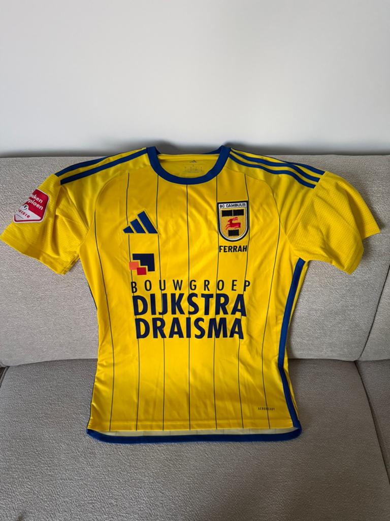 SC Cambuur - Ferrah - Gesigneerd en Matchworn Shirt, Sport en Fitness, Voetbal, Maat S, Verzenden, Zo goed als nieuw, Shirt