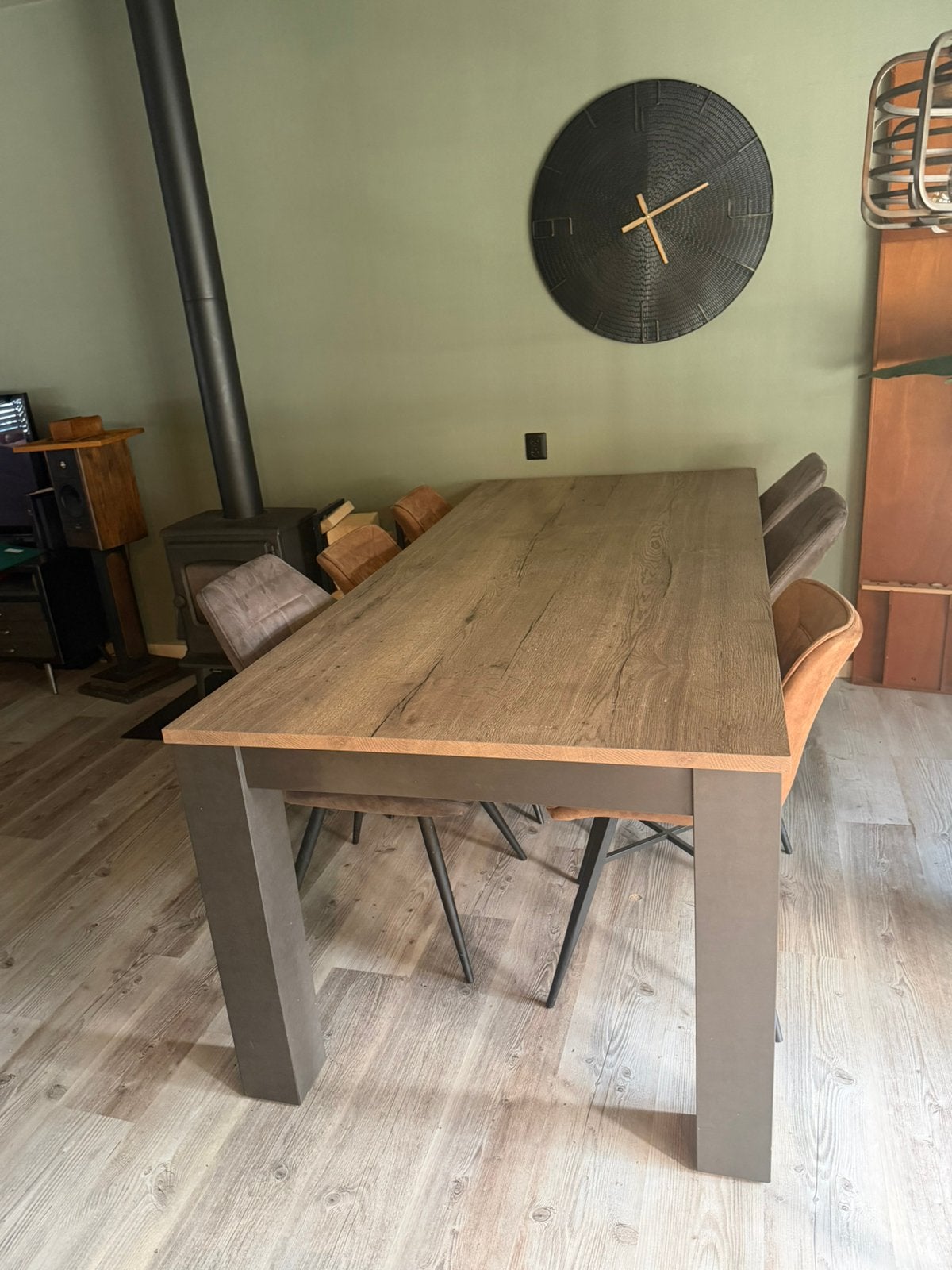 Grote eettafel, Ophalen, 200 cm of meer, Zo goed als nieuw, Vijf personen of meer