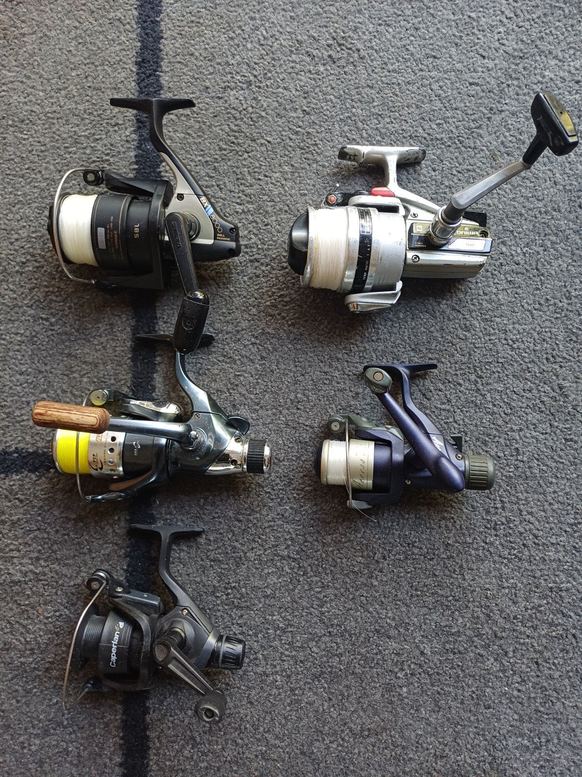 Diverse werpmolens  o.a Daiwa 4000c,Shimano bx 8000 enz.in 1, Ophalen, Molen