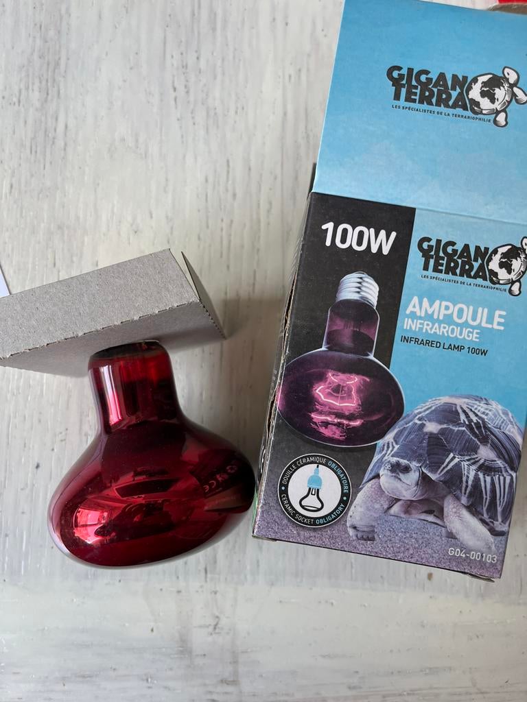 Infrarood lamp 100 watt, Dieren en Toebehoren, Reptielen en Amfibieën | Toebehoren, Ophalen, Nieuw, Verlichting