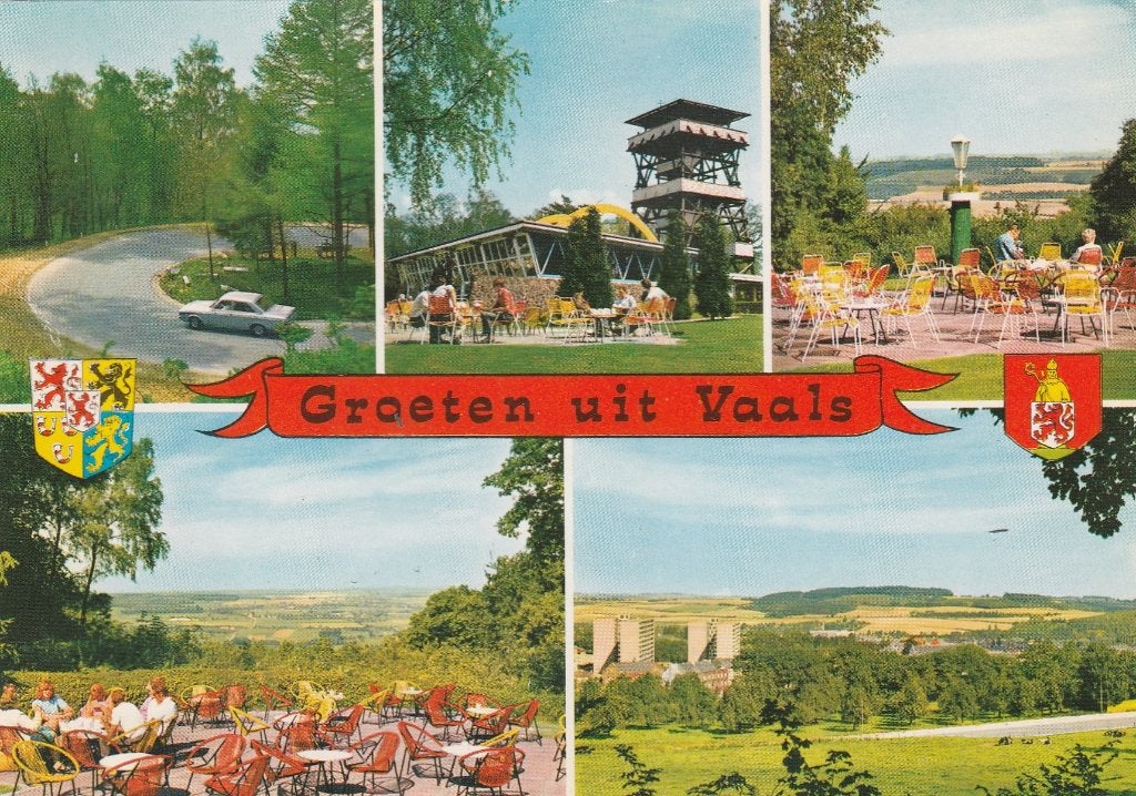 VAALS S Bocht Terras Torren Panorama Groeten (Roodstempel), Verzamelen, Verzenden, 1960 tot 1980, Gelopen, Limburg