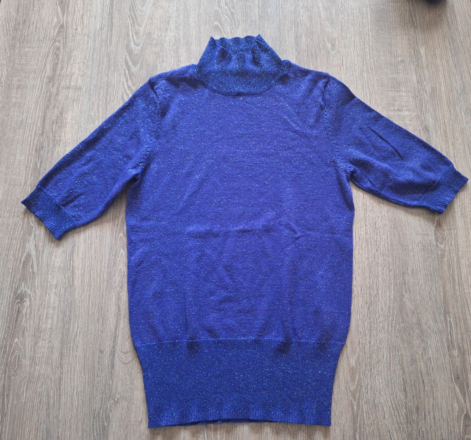 Hema glitter top mt S 36, Blauw, Ophalen of Verzenden, Zo goed als nieuw, Korte mouw