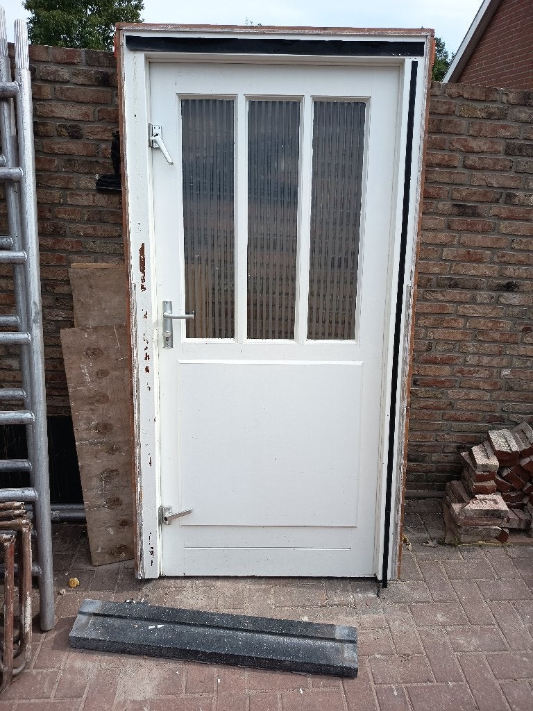 Deur met kozijn, Ophalen, Gebruikt, 80 tot 100 cm, Binnendeur