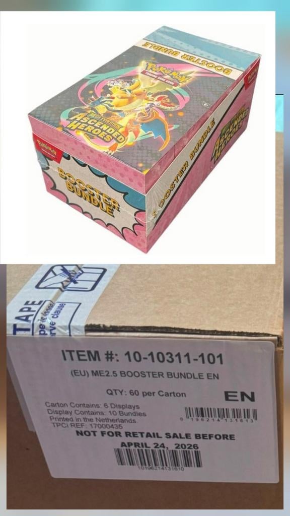 Ascended Heroes Display sealed CASE (6 stuks) Pokemon, Ophalen of Verzenden, Nieuw, Boosterbox, Foil