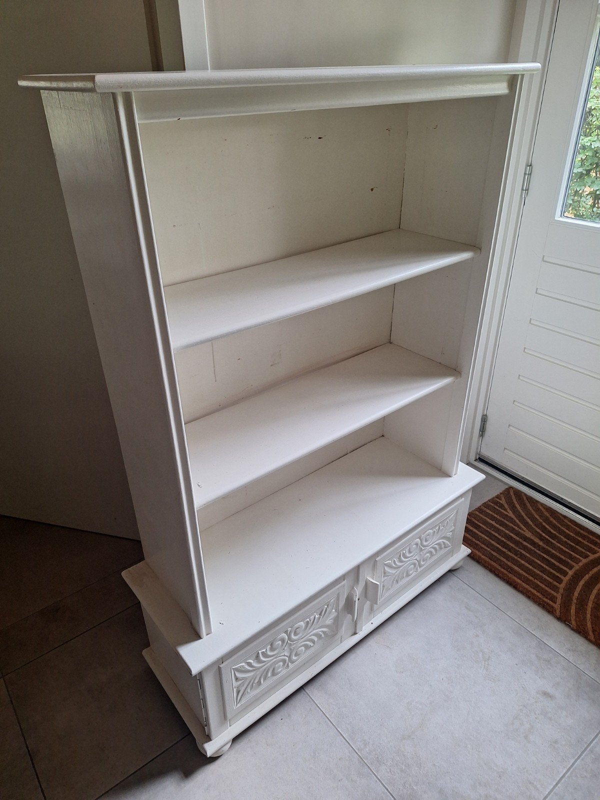 Witte boekenkast met onderkast - 34x138x97 cm, Ophalen, Minder dan 50 cm, 75 cm of meer, 100 tot 150 cm