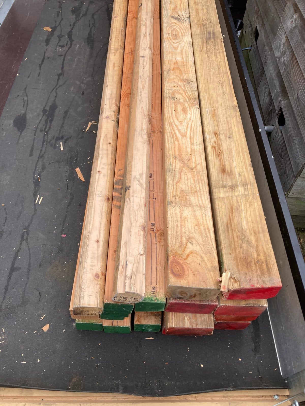 Douglass palen en balken, Tuin en Terras, Ophalen, Gebruikt, 180 tot 250 cm, Palen