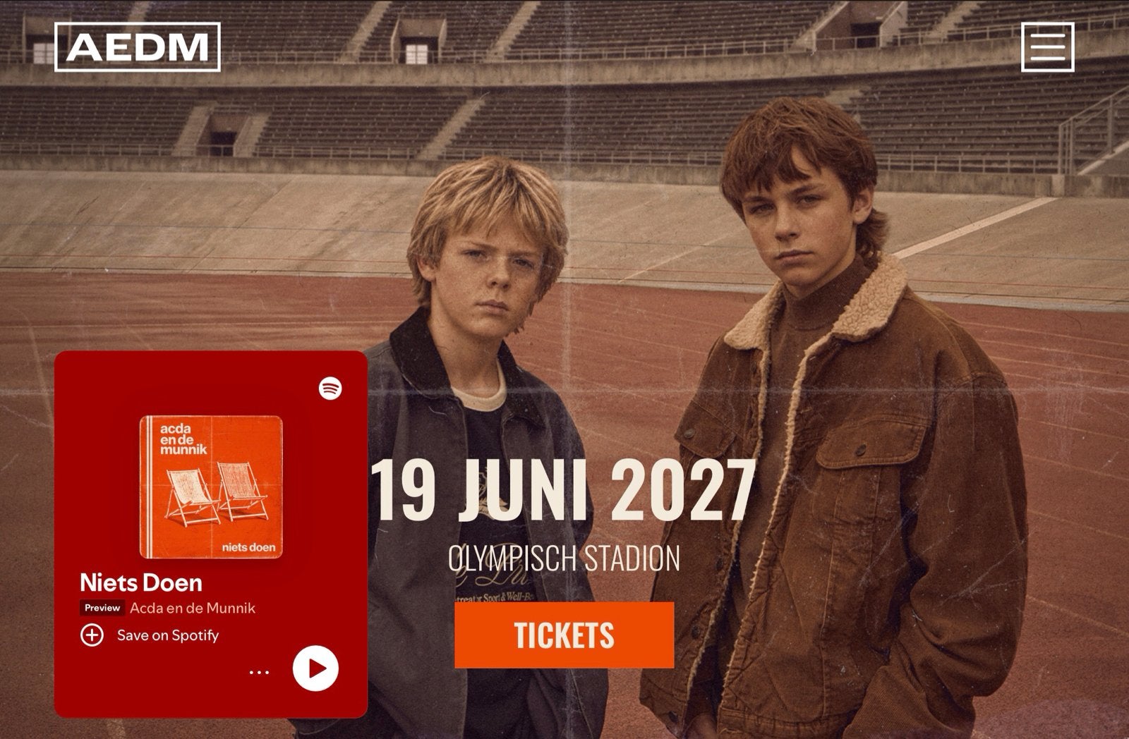 Acda en de Munnik AEDM - Olympisch Stadion, zaterdag 19 juni, Twee personen, Juni